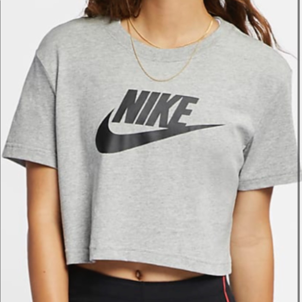Grey Nike cropped T shirt